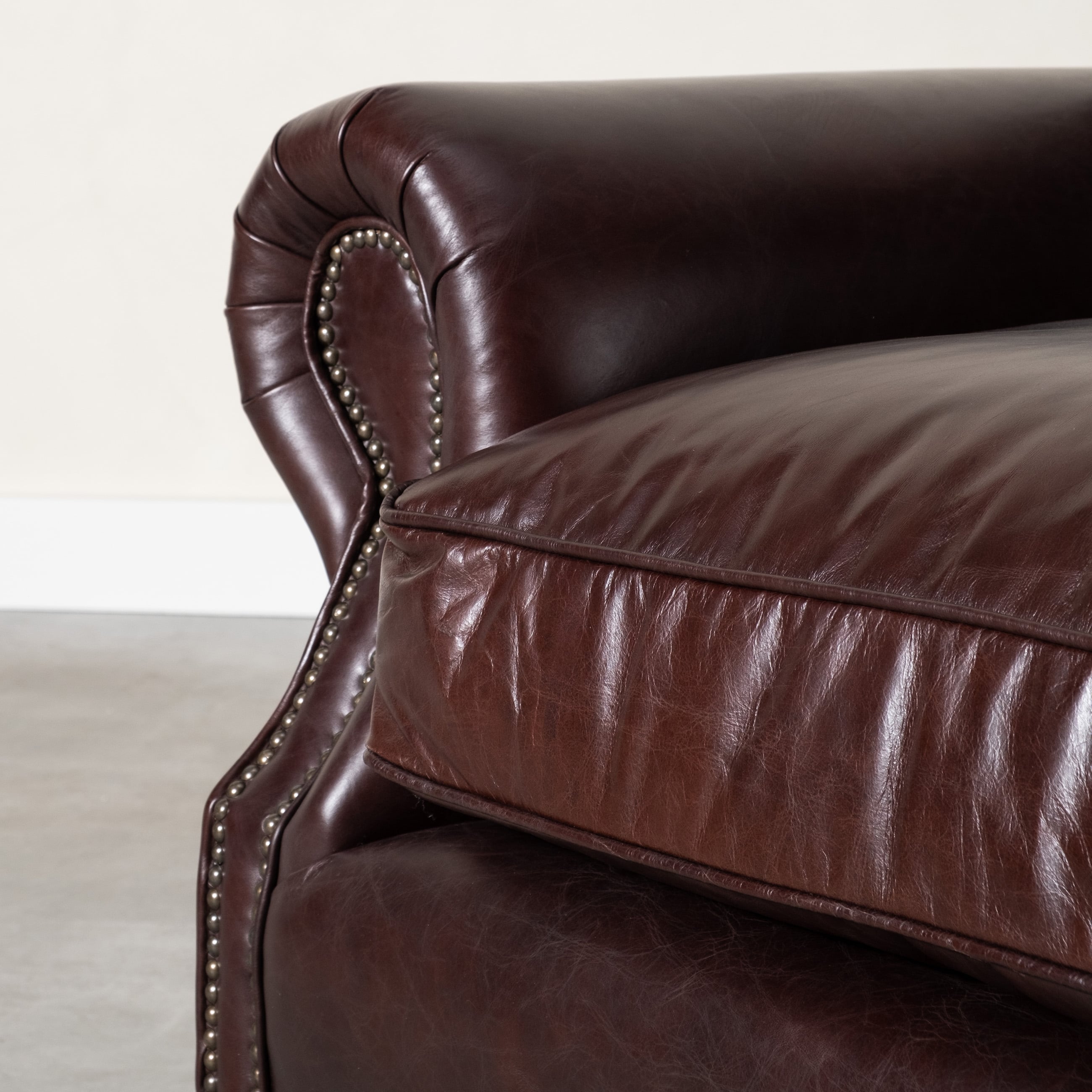 BALMORAL ÜÇLÜ DERİ KOLTUK KIZIL KAHVE