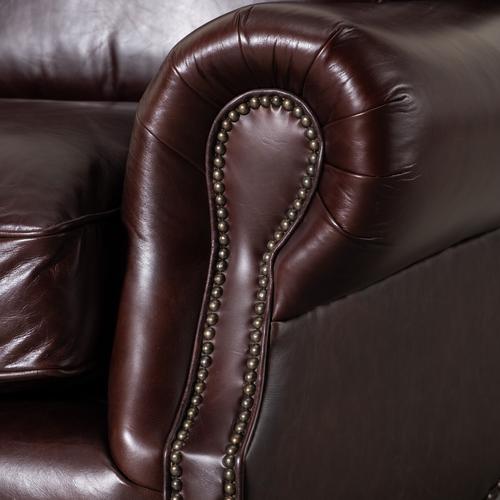  BALMORAL ÜÇLÜ DERİ KOLTUK KIZIL KAHVE