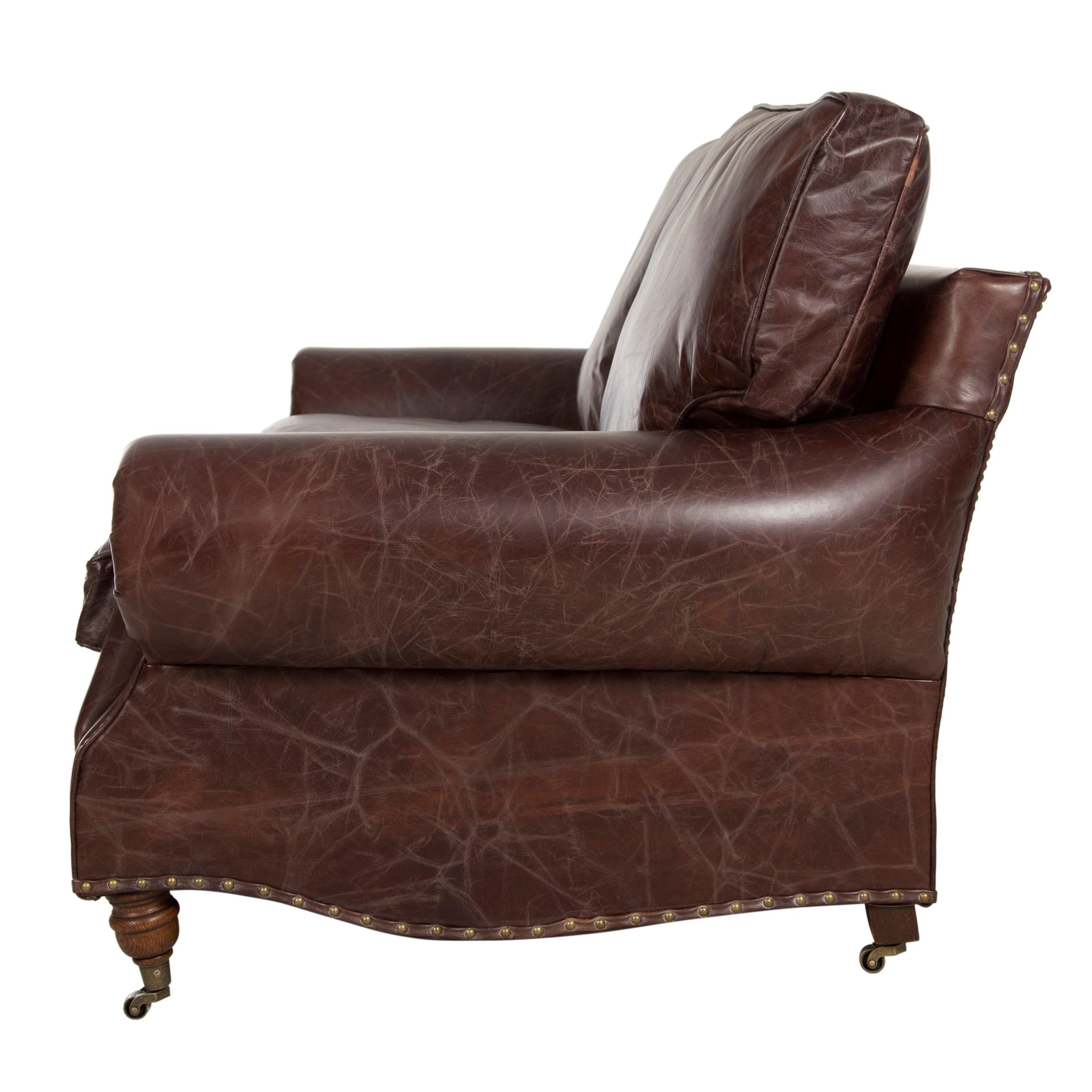 BALMORAL ÜÇLÜ DERİ KOLTUK KIZIL KAHVE