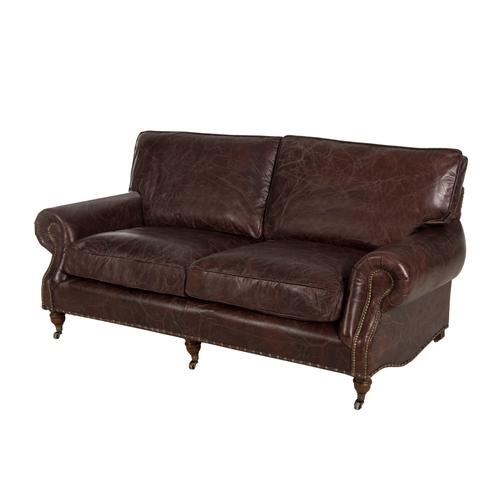 BALMORAL ÜÇLÜ DERİ KOLTUK KIZIL KAHVE