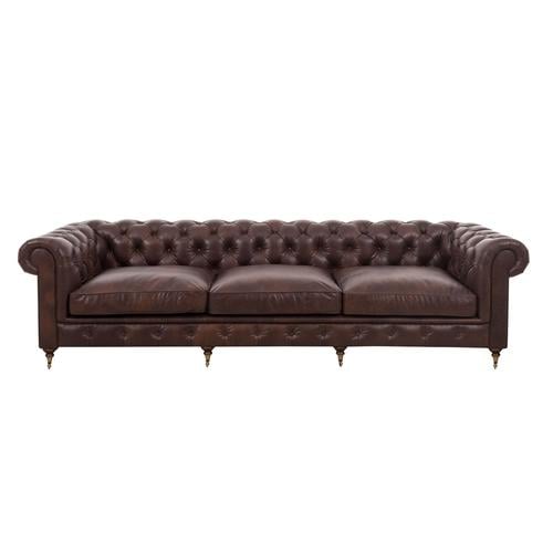  CHESTER KIZIL KAHVE DÖRTLÜ DERİ KOLTUK