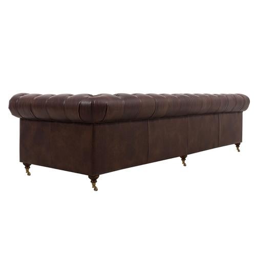  CHESTER KIZIL KAHVE DÖRTLÜ DERİ KOLTUK