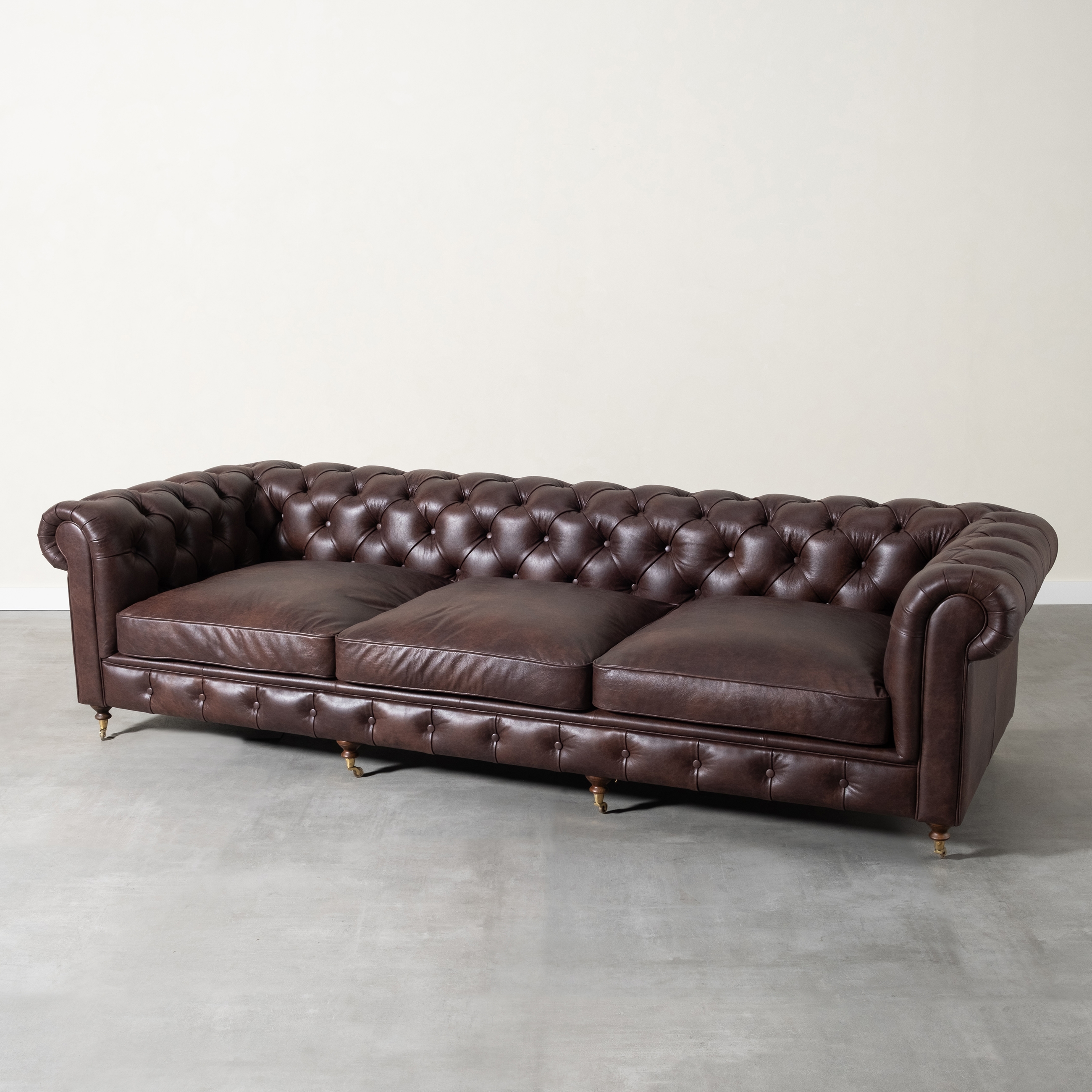 CHESTER KIZIL KAHVE DÖRTLÜ DERİ KOLTUK