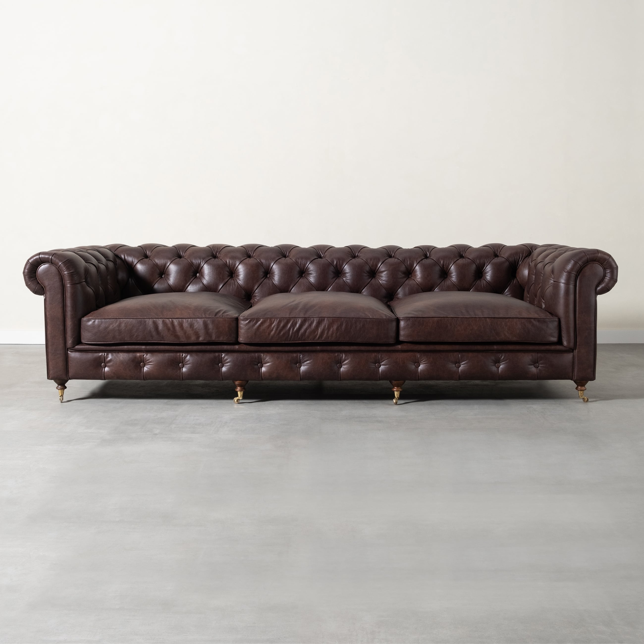 CHESTER KIZIL KAHVE DÖRTLÜ DERİ KOLTUK