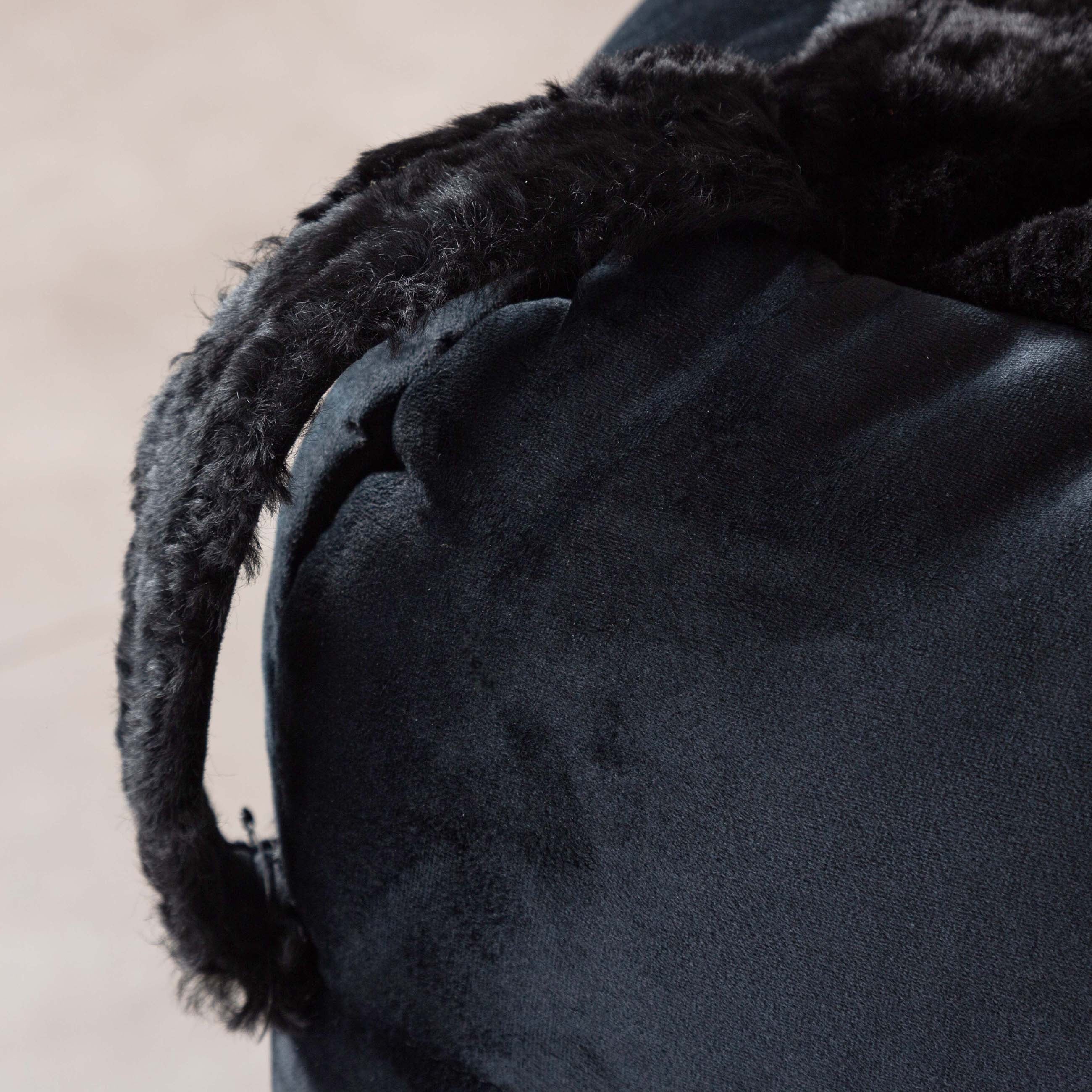 NOBU KÖŞE MODÜL KÜRKLÜ SİYAH