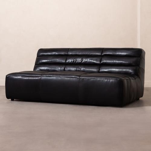  SHABBY ÜÇLÜ DERİ KOLTUK SİYAH