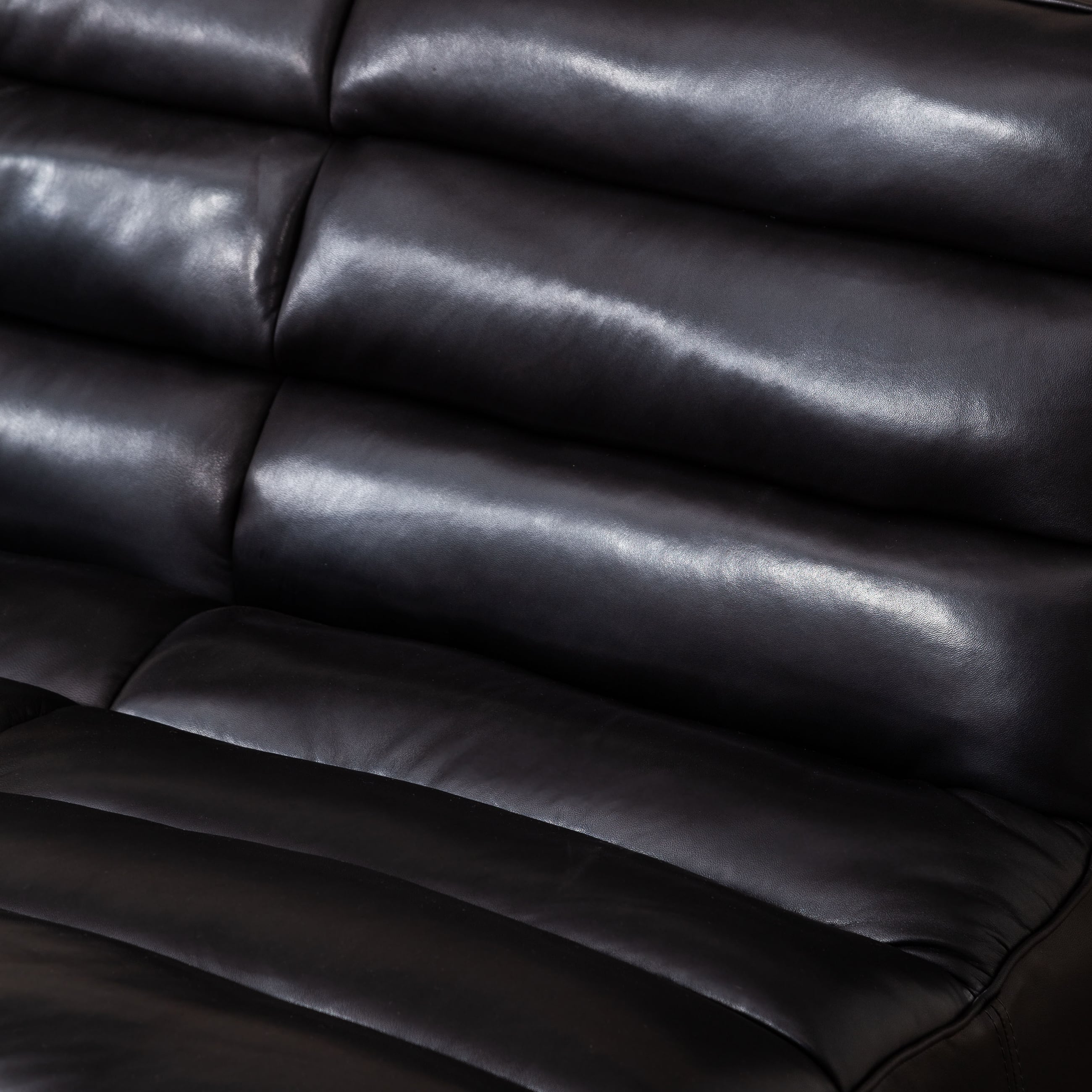 SHABBY ÜÇLÜ DERİ KOLTUK SİYAH