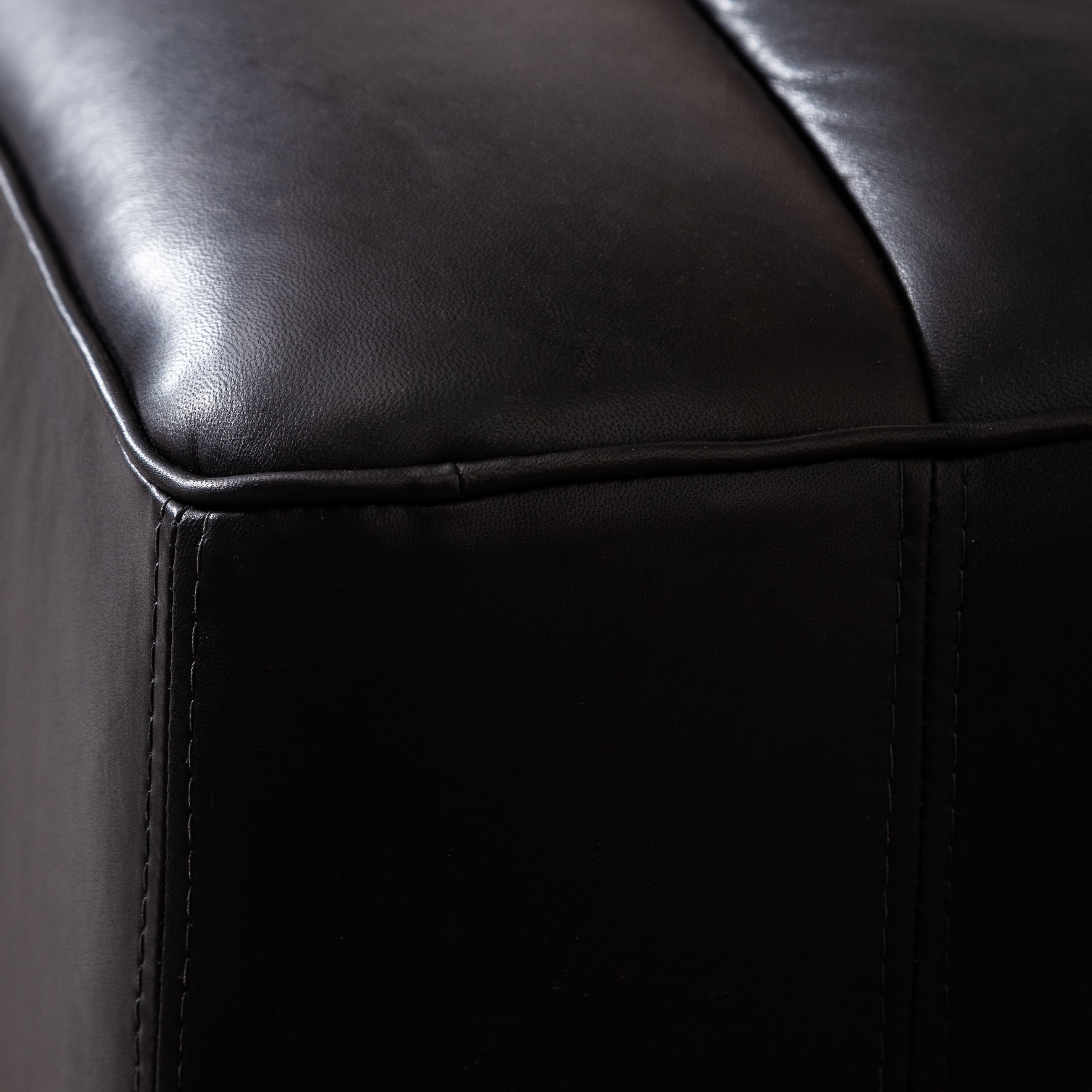 SHABBY ÜÇLÜ DERİ KOLTUK SİYAH