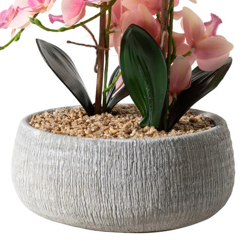  FUCHSIA ORKİDE SAKSILI YAPAY BİTKİ 19X26CM