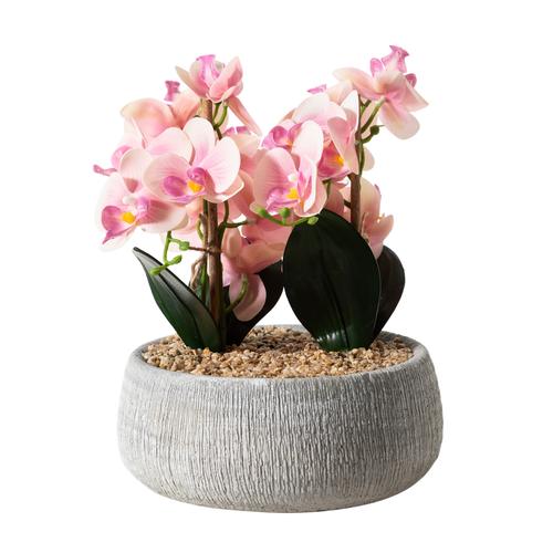  FUCHSIA ORKİDE SAKSILI YAPAY BİTKİ 19X26CM