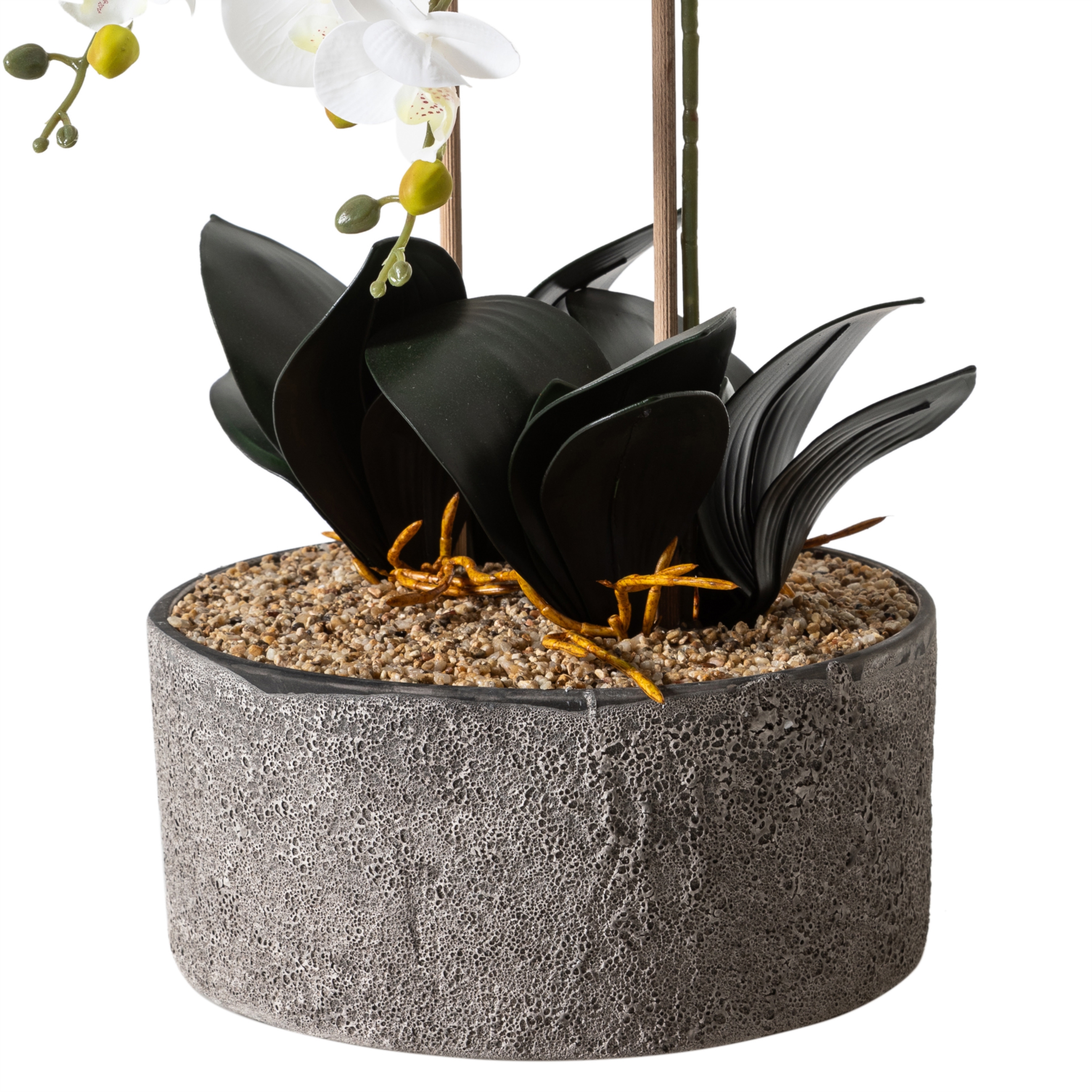 WHITE ORKİDE SAKSILI YAPAY BİTKİ 26X58CM