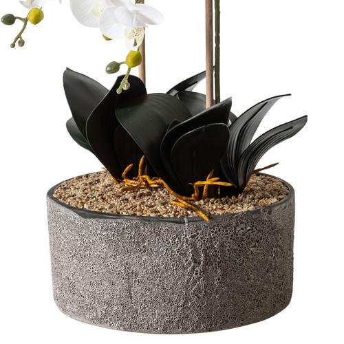  WHITE ORKİDE SAKSILI YAPAY BİTKİ 26X58CM
