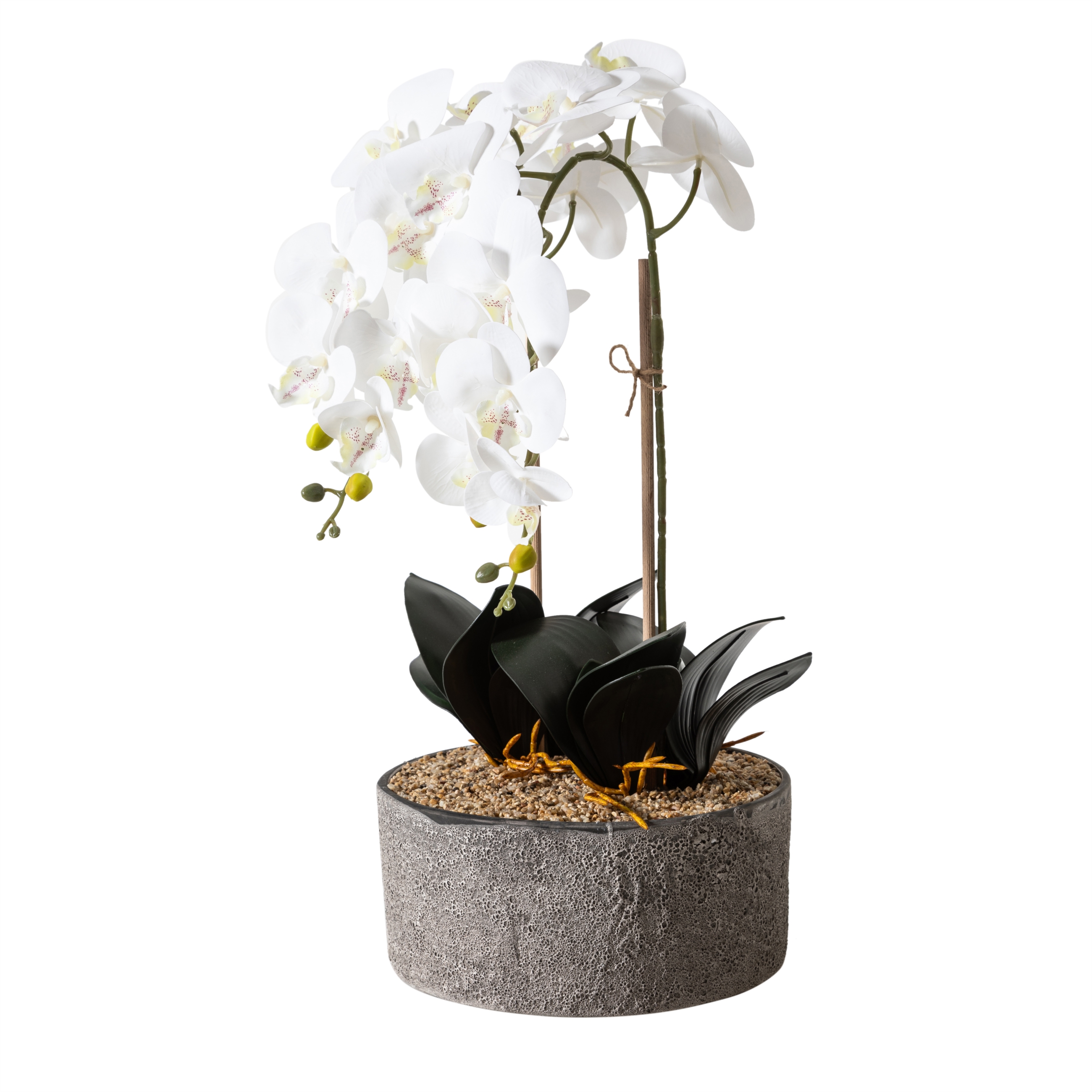 WHITE ORKİDE SAKSILI YAPAY BİTKİ 26X58CM