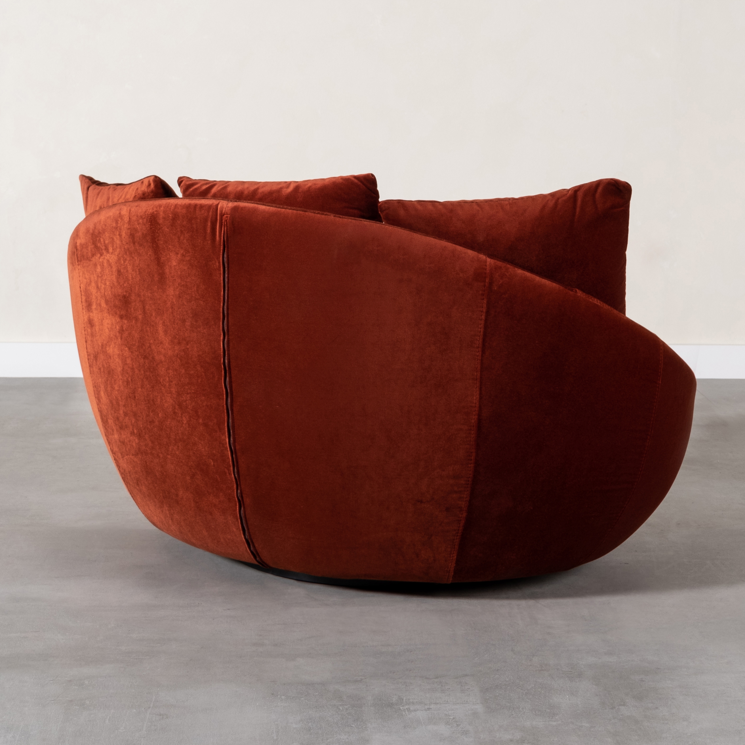 LOVELY KİREMİT KADİFE DÖNER KOLTUK