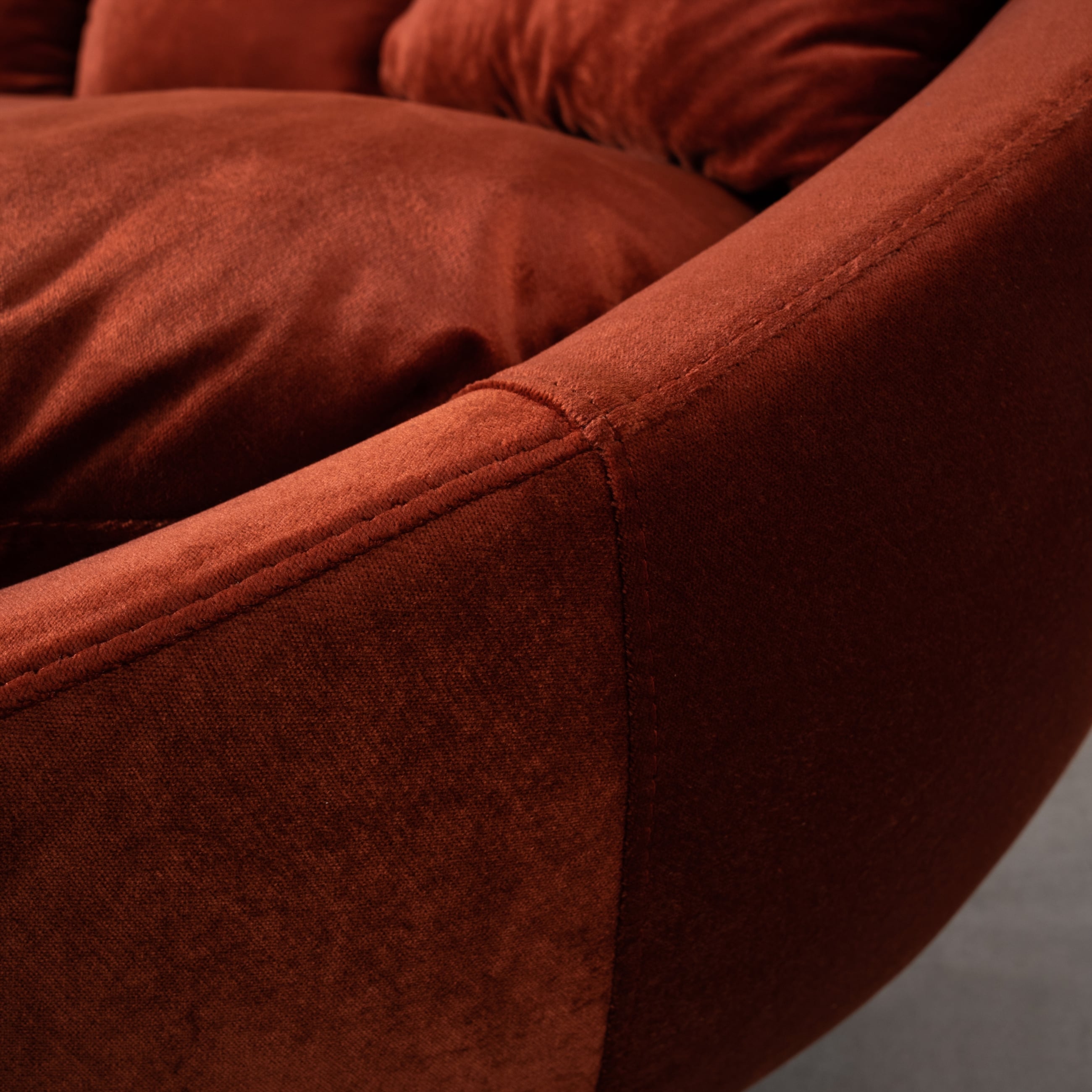 LOVELY KİREMİT KADİFE DÖNER KOLTUK