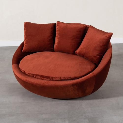  LOVELY KİREMİT KADİFE DÖNER KOLTUK