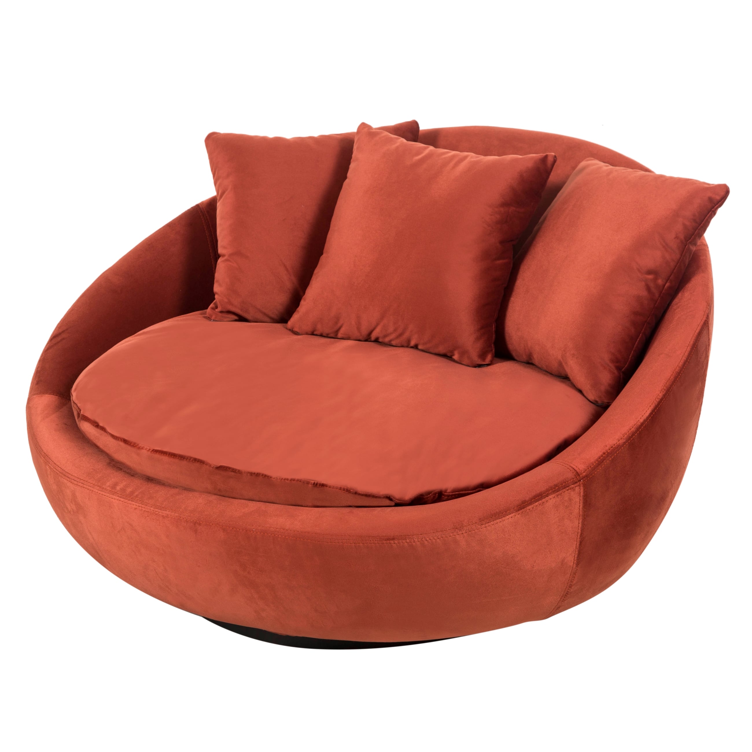 LOVELY KİREMİT KADİFE DÖNER KOLTUK