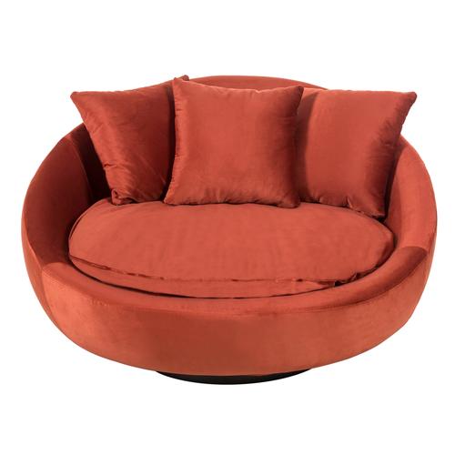  LOVELY KİREMİT KADİFE DÖNER KOLTUK