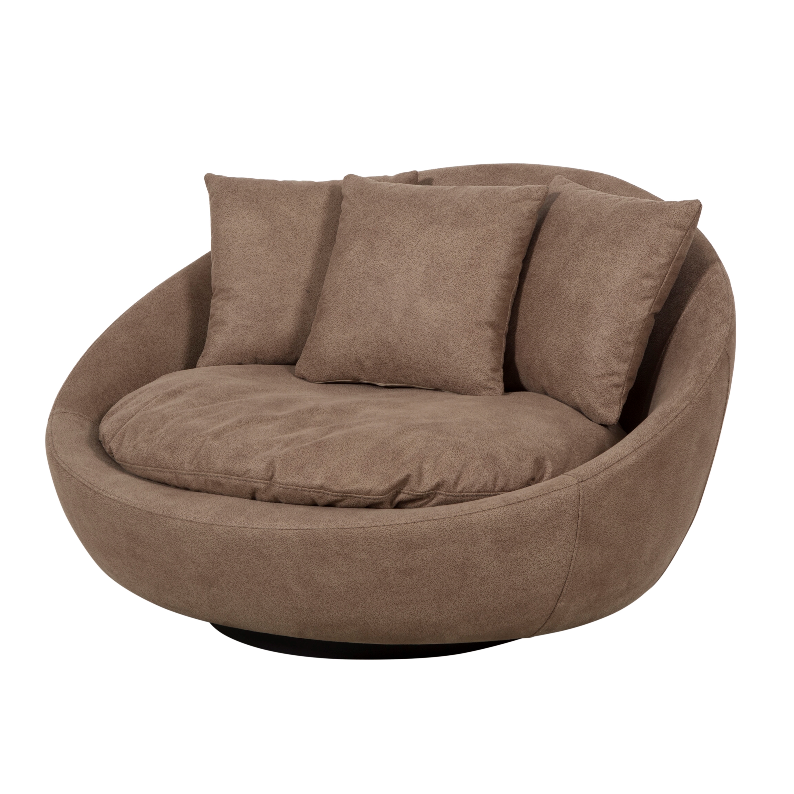 LOVELY AÇIK KAHVE NUBUK DÖNER KOLTUK