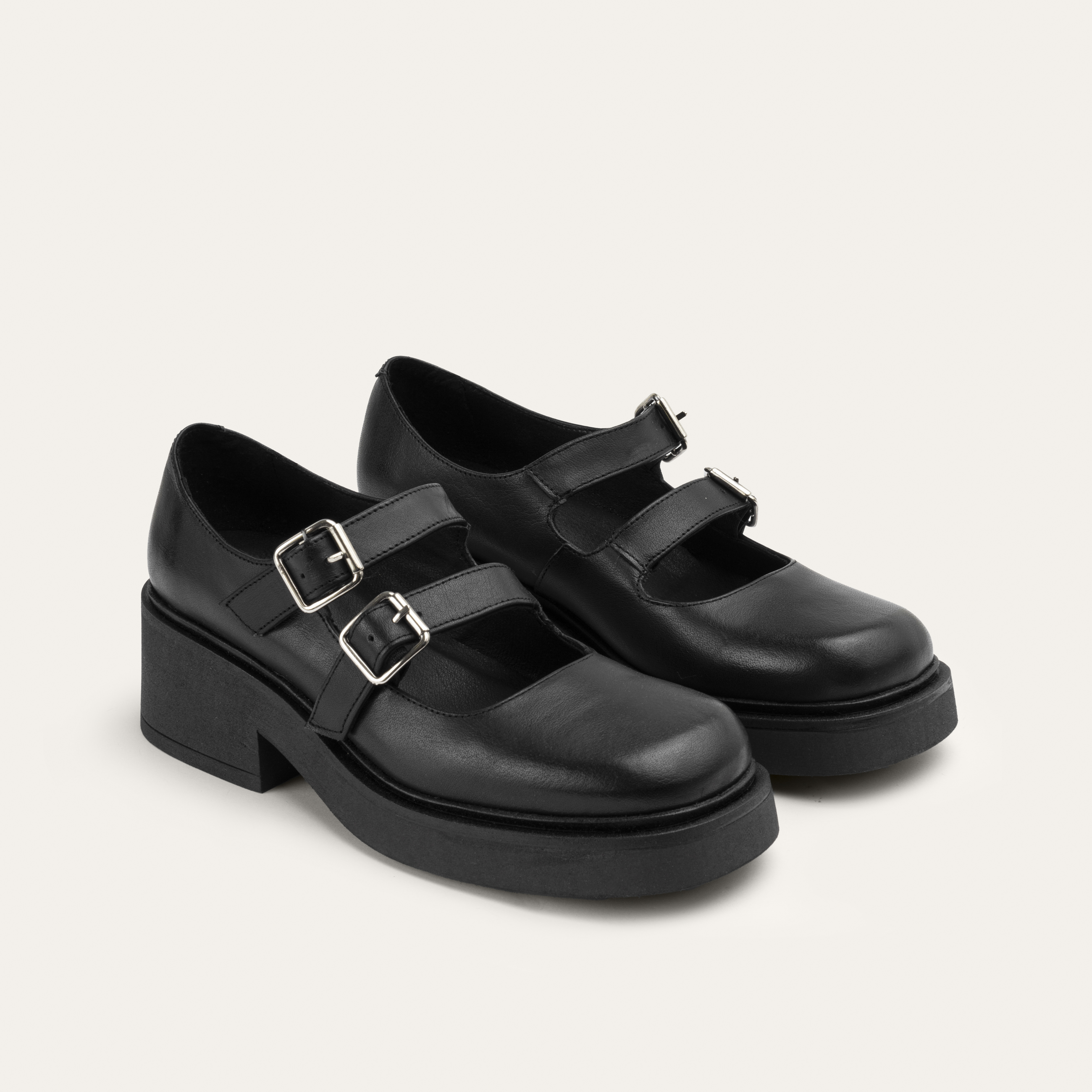 HAKİKİ DERİ KALIN TOPUKLU LOAFER
