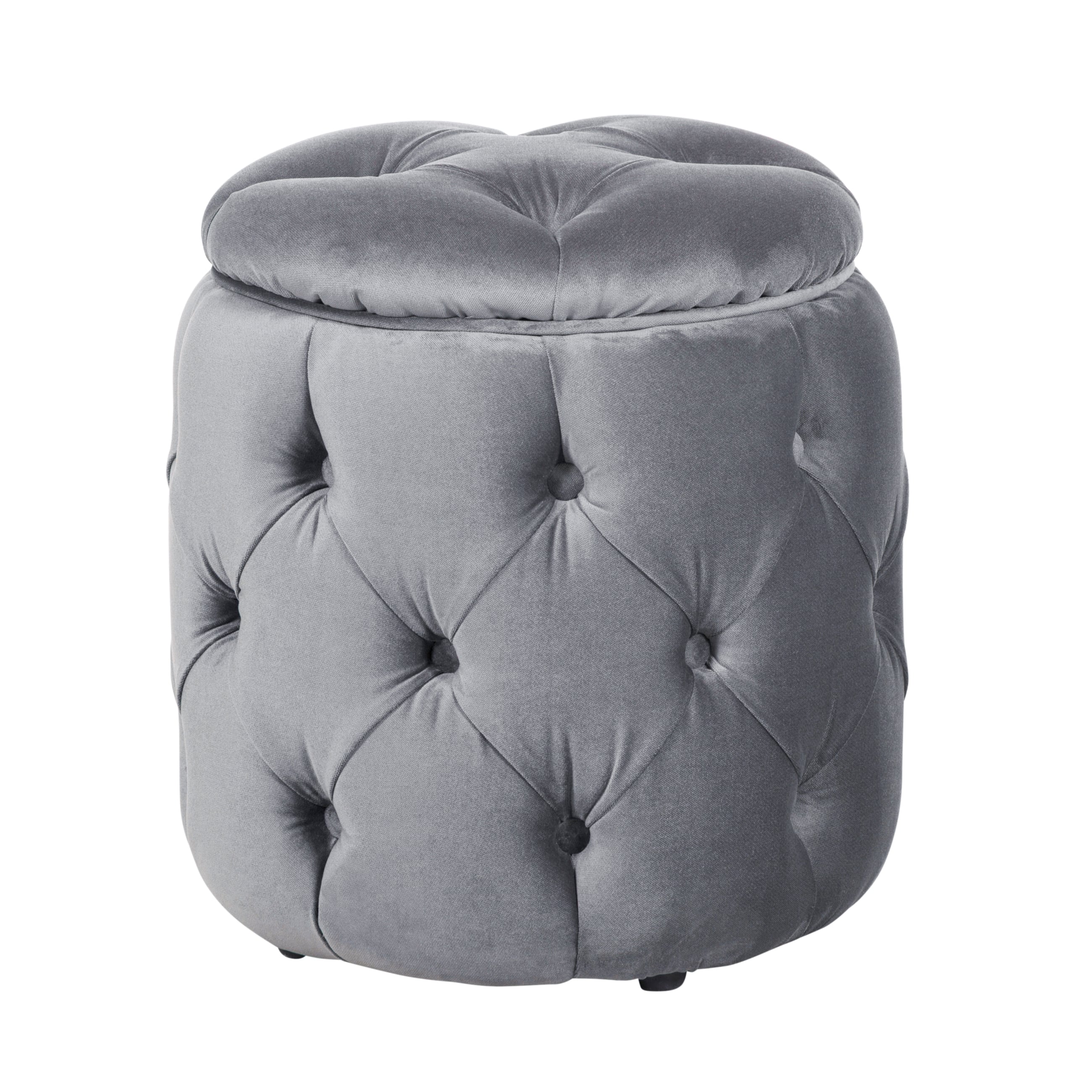 EVRON KADİFE PUF GRİ