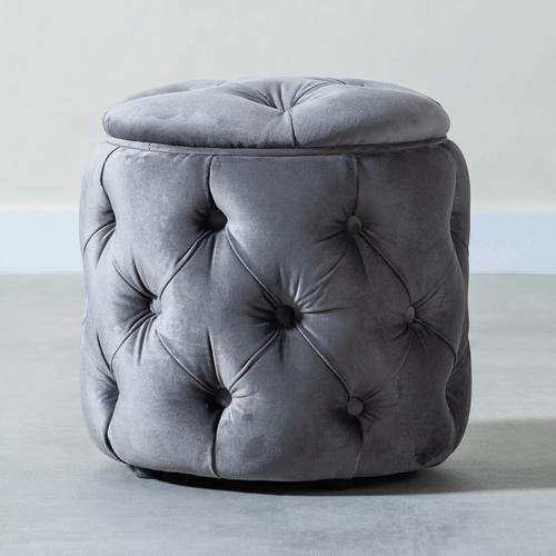  EVRON KADİFE PUF GRİ