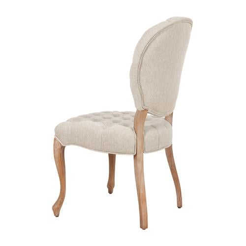 MEDALLION KAPİTONELİ MASİF AHŞAP SANDALYE BEJ