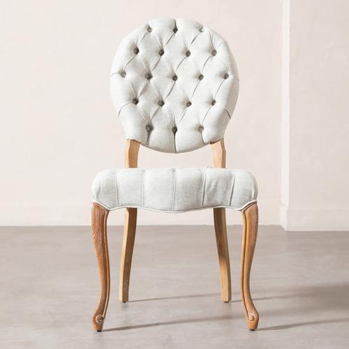  MEDALLION KAPİTONELİ MASİF AHŞAP SANDALYE BEJ