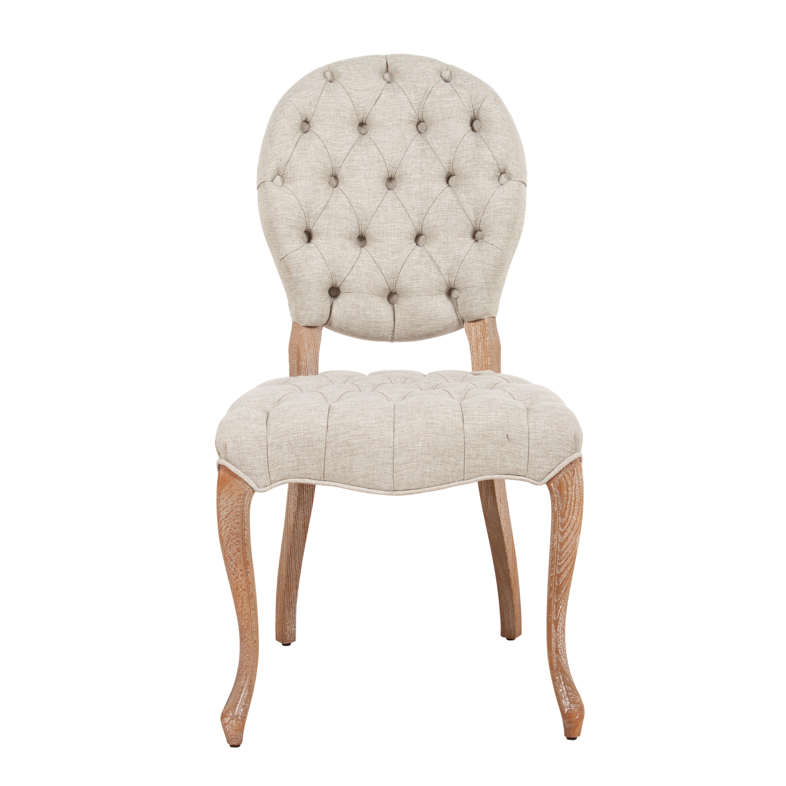 MEDALLION KAPİTONELİ MASİF AHŞAP SANDALYE BEJ