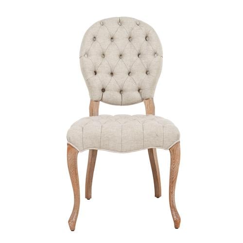 MEDALLION KAPİTONELİ MASİF AHŞAP SANDALYE BEJ