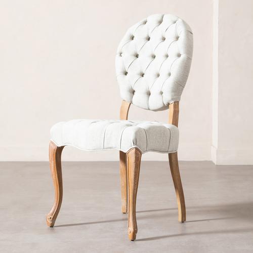 MEDALLION KAPİTONELİ MASİF AHŞAP SANDALYE BEJ