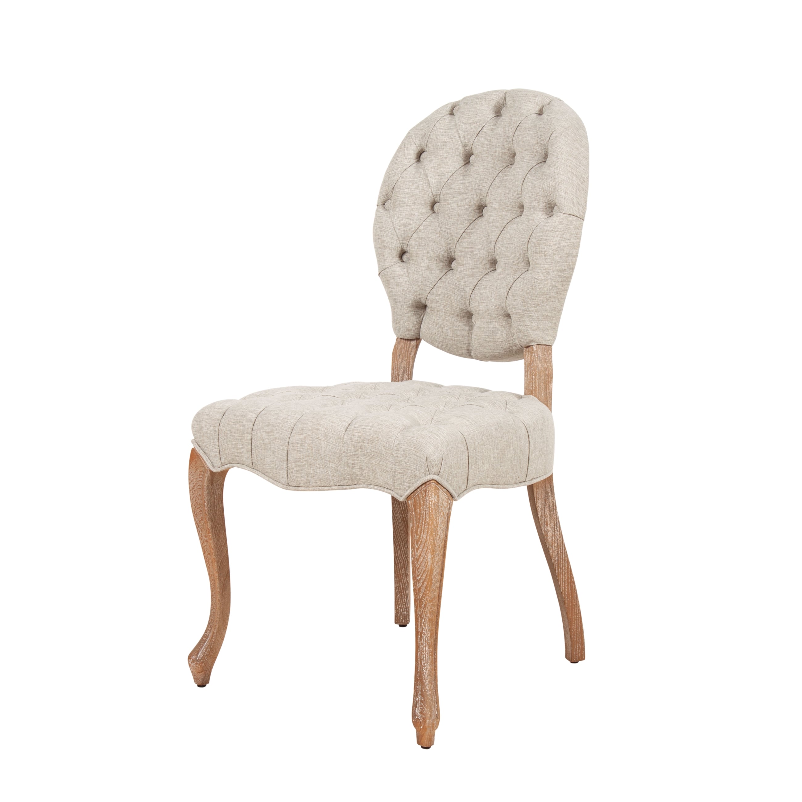 MEDALLION KAPİTONELİ MASİF AHŞAP SANDALYE BEJ