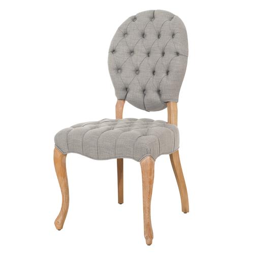 MEDALLION KAPİTONELİ MASİF AHŞAP SANDALYE GRİ