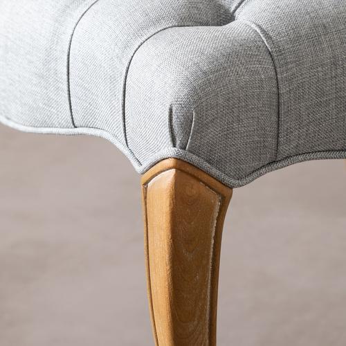  MEDALLION KAPİTONELİ MASİF AHŞAP SANDALYE GRİ