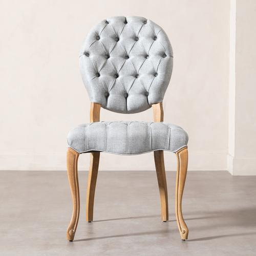  MEDALLION KAPİTONELİ MASİF AHŞAP SANDALYE GRİ