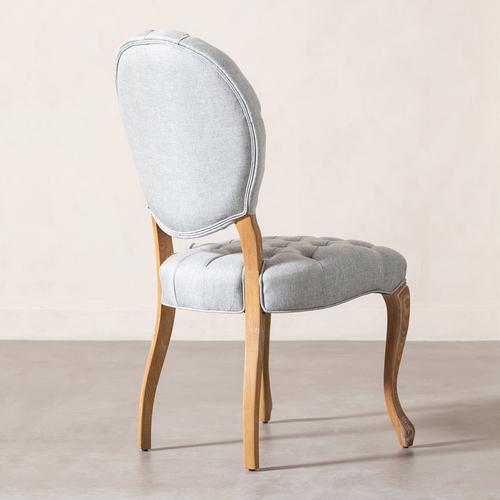  MEDALLION KAPİTONELİ MASİF AHŞAP SANDALYE GRİ