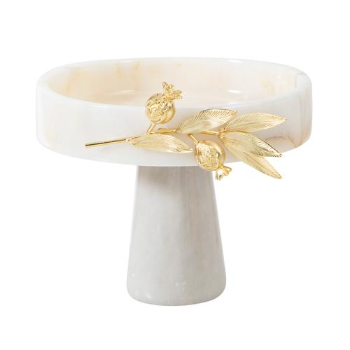  NAR AYAKLI DEKORATİF SUNUMLUK MERMER 20 CM