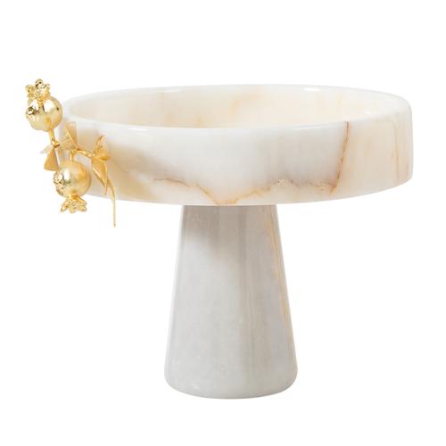 NAR AYAKLI DEKORATİF SUNUMLUK MERMER 20 CM