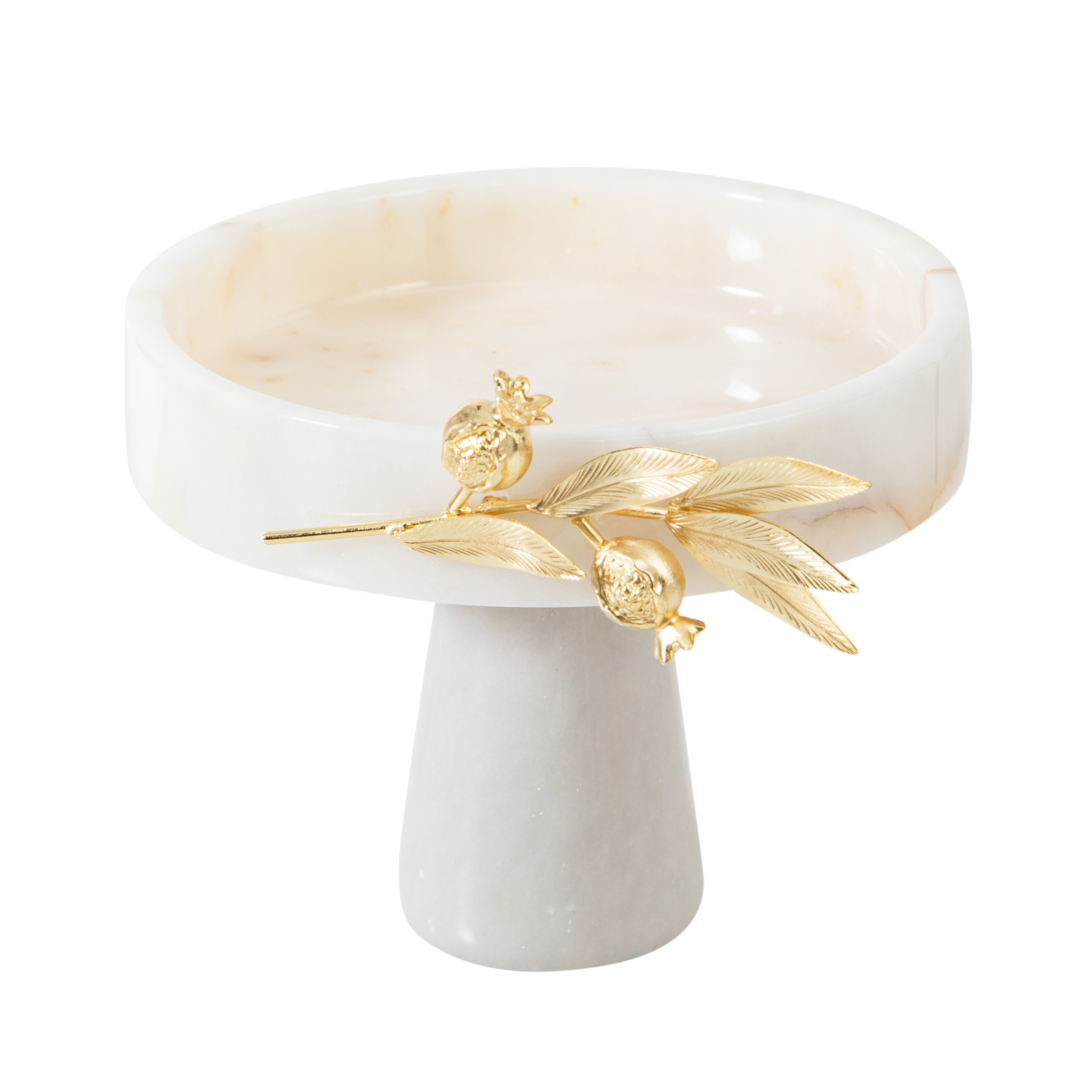 NAR AYAKLI DEKORATİF SUNUMLUK MERMER 20 CM