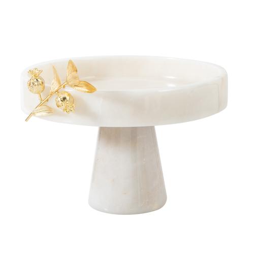  NAR AYAKLI DEKORATİF SUNUMLUK MERMER 25 CM