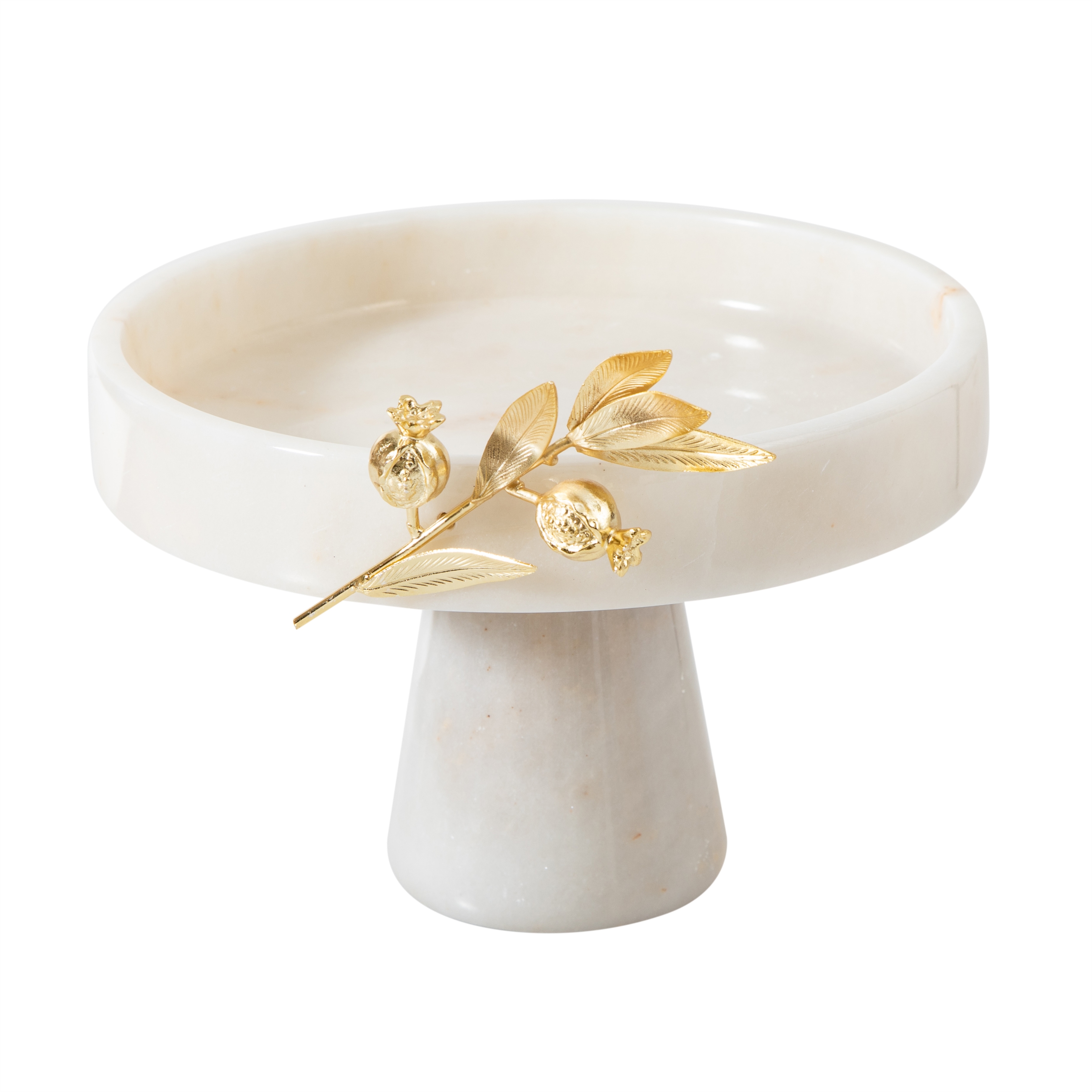 NAR AYAKLI DEKORATİF SUNUMLUK MERMER 25 CM