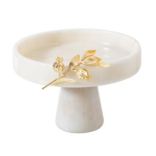  NAR AYAKLI DEKORATİF SUNUMLUK MERMER 25 CM