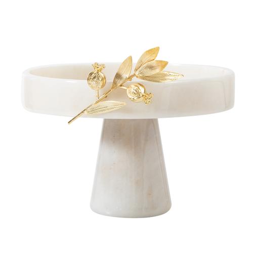  NAR AYAKLI DEKORATİF SUNUMLUK MERMER 25 CM