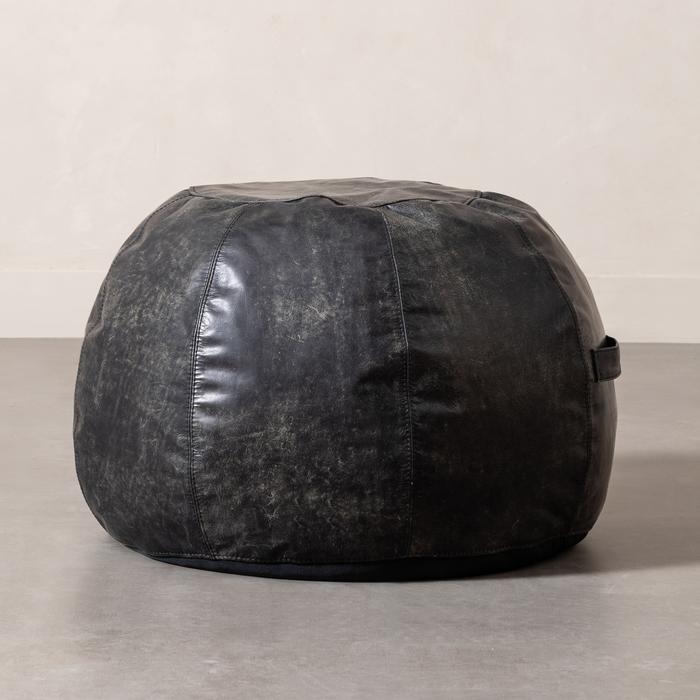 TABOO DERİ PUF SİYAH