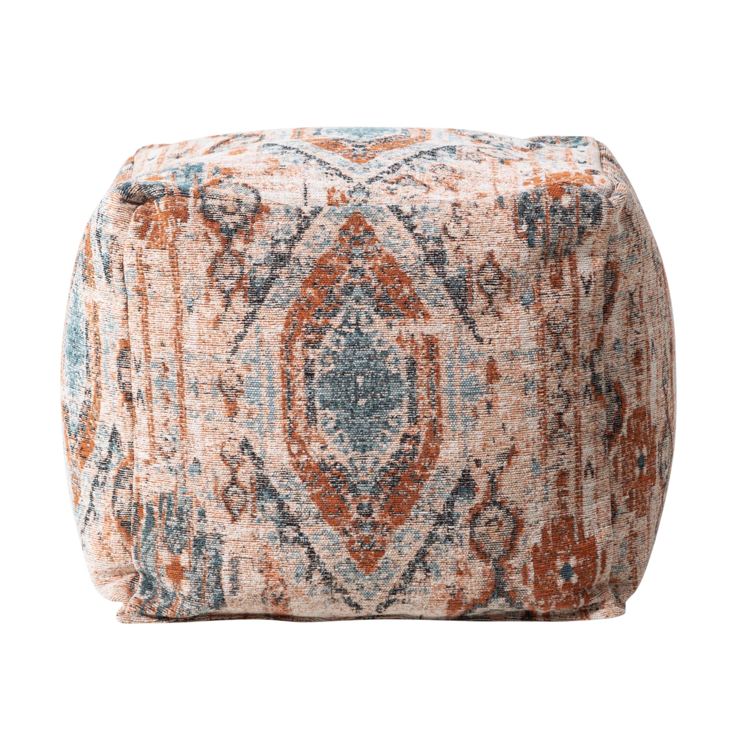 MAGGIE PUF ETNİK DESENLİ KİREMİT