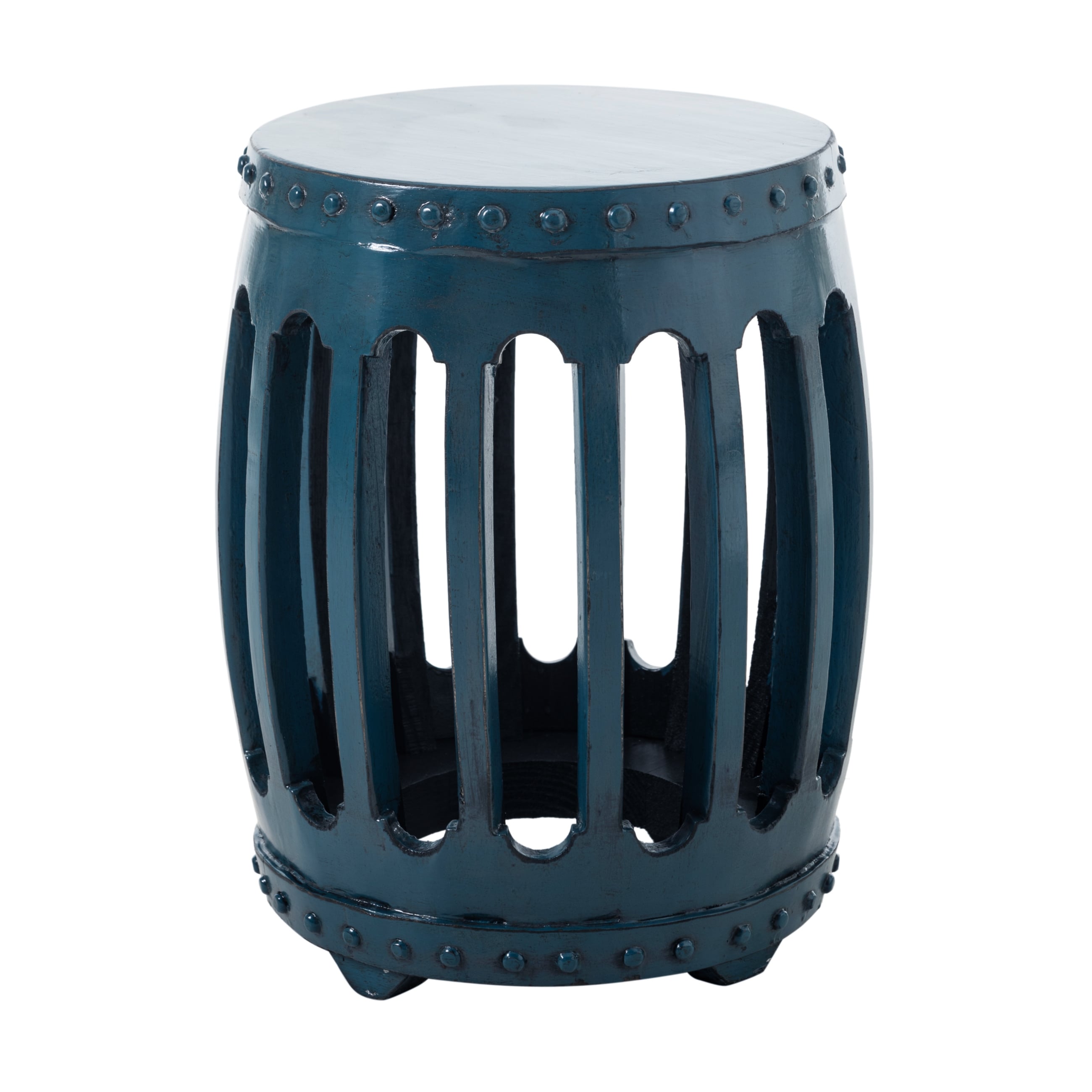 HUAN ESKİTME AHŞAP TABURE MAVİ