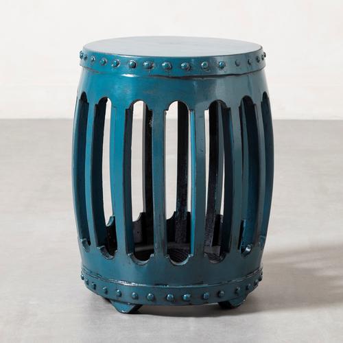  HUAN ESKİTME AHŞAP TABURE MAVİ