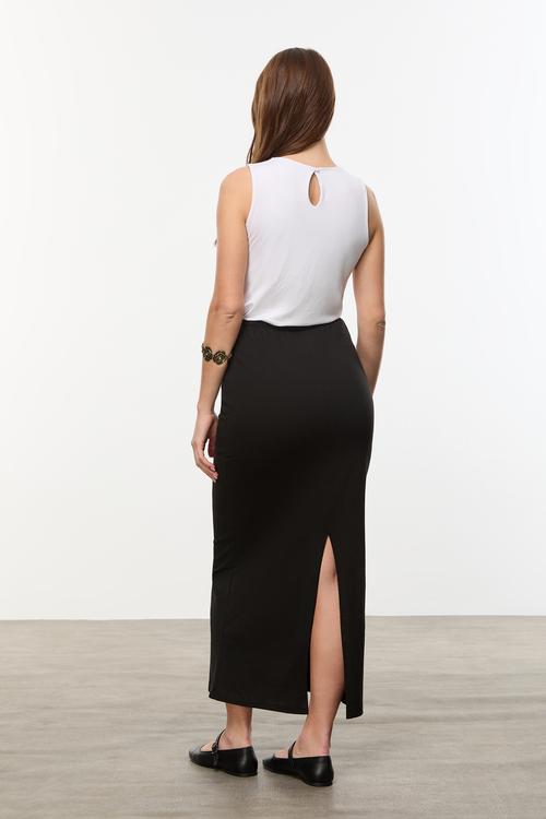  BAĞLAMA DETAYLI ÖRME UZUN ETEK