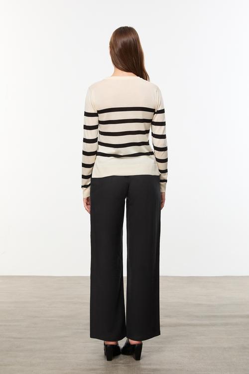  ÇİZGİLİ BİSİKLET YAKA TRİKO KAZAK