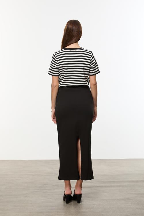  ÇİZGİLİ KISA KOLLU T-SHIRT